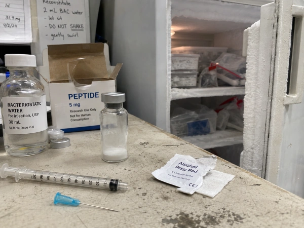 Lab bench showing common peptide handling mistakes